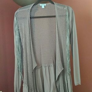 Boston Proper fringed cardigan